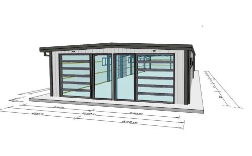 ŤAHANOVCE - POZEMOK 1072 M2 S OCEĽOVÝM PRÍSTREŠKOM - ZÁKLAD HALY 384 M2.