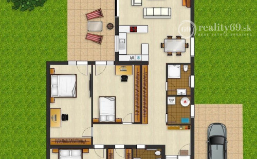 REZERVOVANÉ - HANISKA - KVALITNÁ NOVOSTAVBA 4 IZBOVÉHO RD, GARÁŽOVÉ STÁTIE, TERASA.