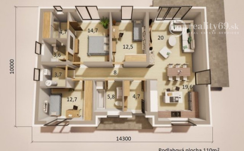 ROZHANOVCE - TEHLOVÝ 4 IZBOVÝ RD 110 M2 S TERASOU, PEKNÁ NOVOSTAVBA HOLODOMU.