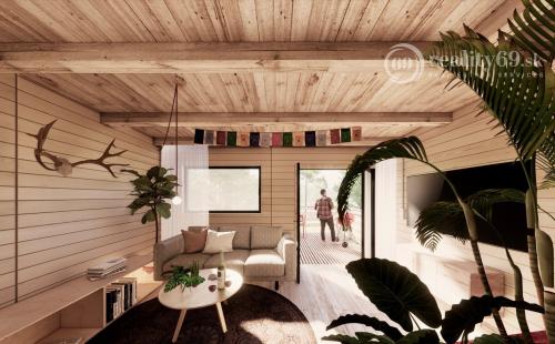 DOMAŠA - HOLČÍKOVCE, CELOROČNE OBÝVATEĽNÁ CHATA S VÝHĽADOM NA VODU.