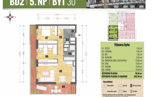 REZERVOVANÉ - PANORAMA - NOVOSTAVBA 3 IZBOVÝ MODERNÝ BYT 76 M2, TERASA 28 M2, HOLOBYT